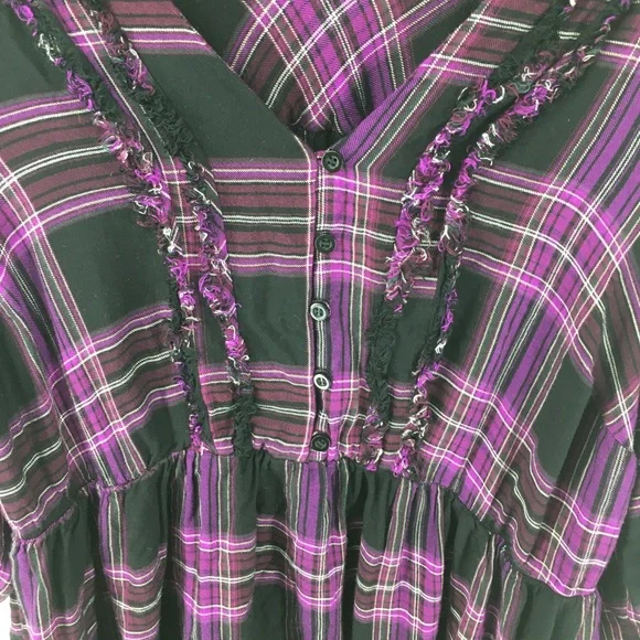 torrid Purple Plaid Tunic Top - Picture 5 of 12